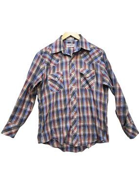 Vintage Envoy Men's Permanent Press Authentic Western Shirt Size M Multi Plaid
